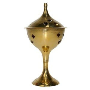 porte encens en laiton sur pied
